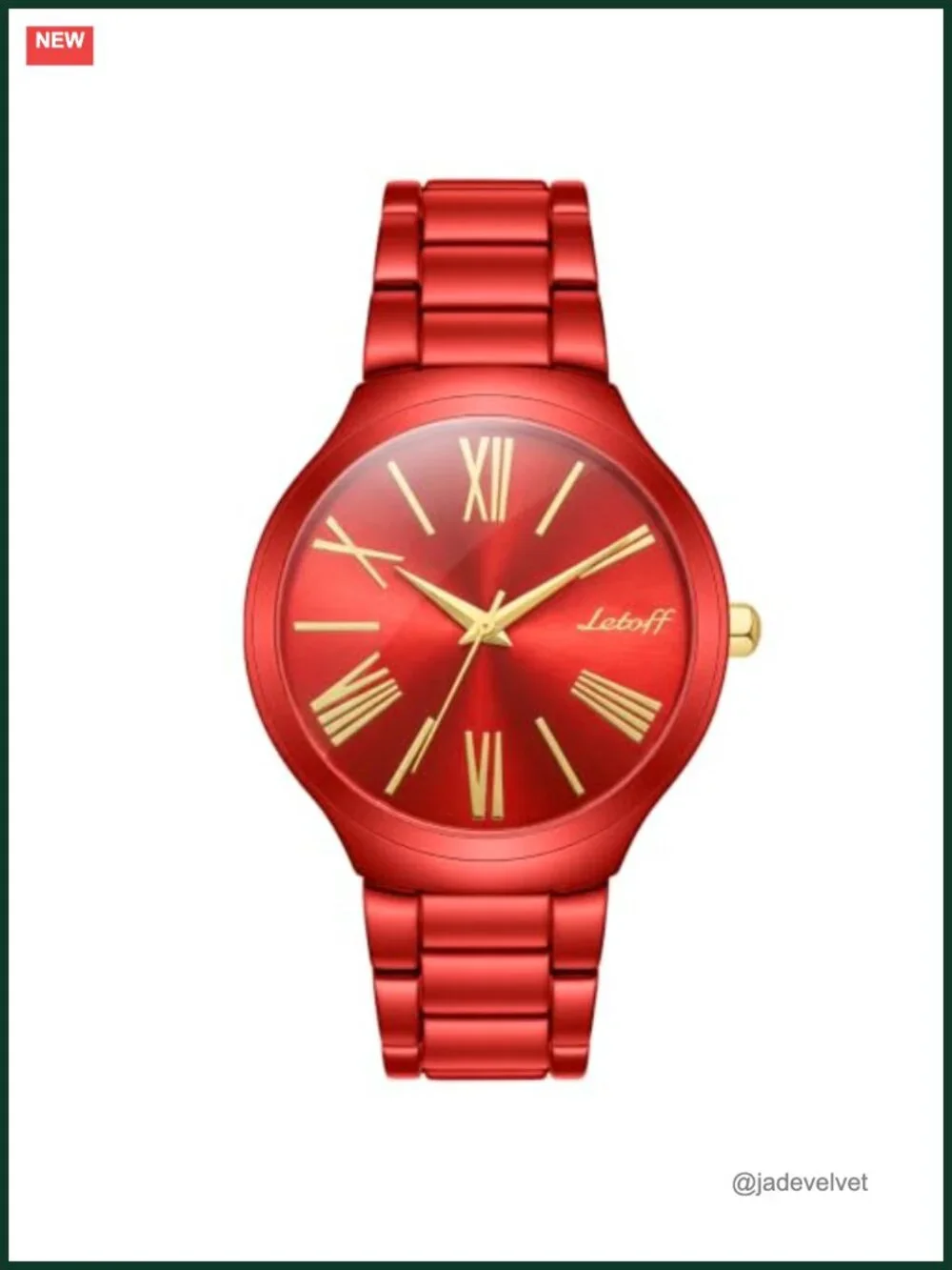 Letoff Women's Watch Roman Numerals Interchangeable Metal Strap Water Resistant